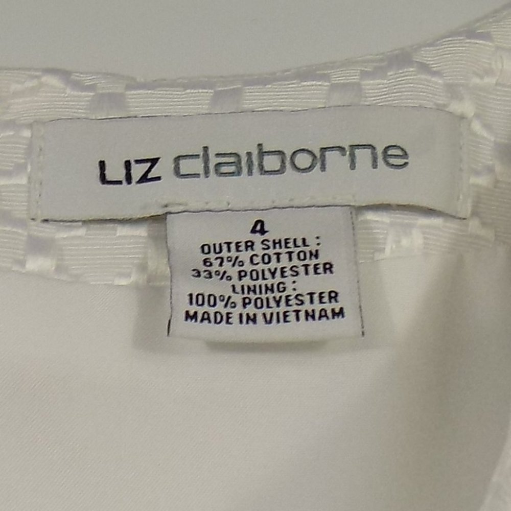 Liz Claiborne White Mid Length Dress Size 4 - Picture 3 of 10
